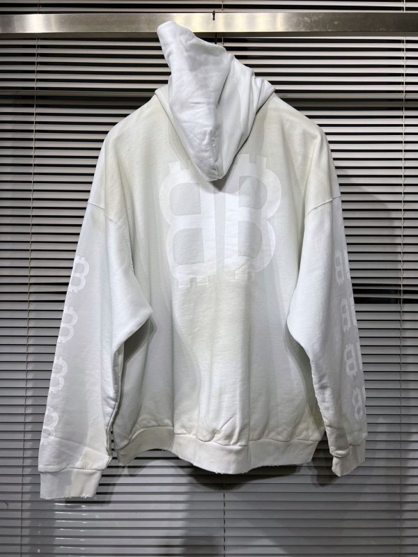 Balenciaga Crypto Hoodie Medium Fit In White – SBH023 - Image 3