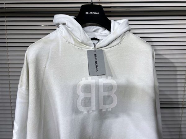 Balenciaga Crypto Hoodie Medium Fit In White – SBH023 - Image 4