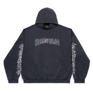 Balenciaga Diy Metal Outline Hoodie Oversized In Black – SBH024
