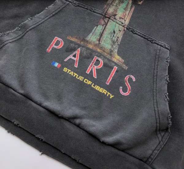 Balenciaga Paris Liberty Hoodie Oversized in black – SBH012 - Image 4