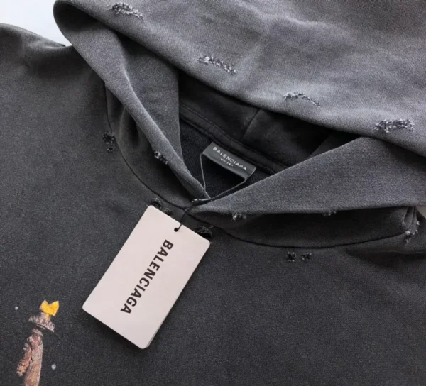 Balenciaga Paris Liberty Hoodie Oversized in black – SBH012 - Image 3