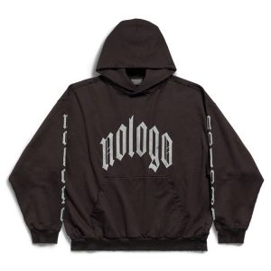 Balenciaga Nlogo Hoodie Medium Fit In Black – SBH027