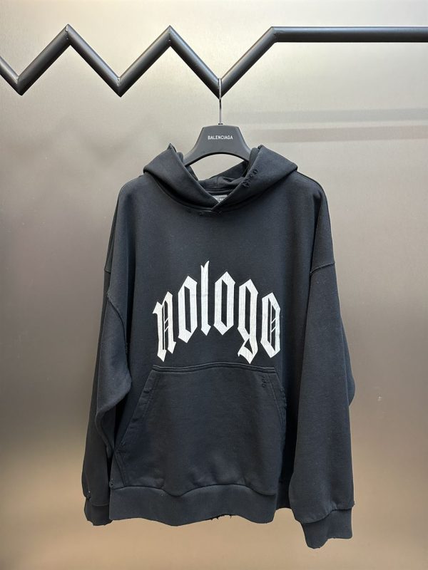 Balenciaga Nlogo Hoodie Medium Fit In Black – SBH027 - Image 2
