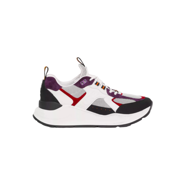 LOGO PRINT LEATHER, SUEDE AND MESH SNEAKERS – BBR108