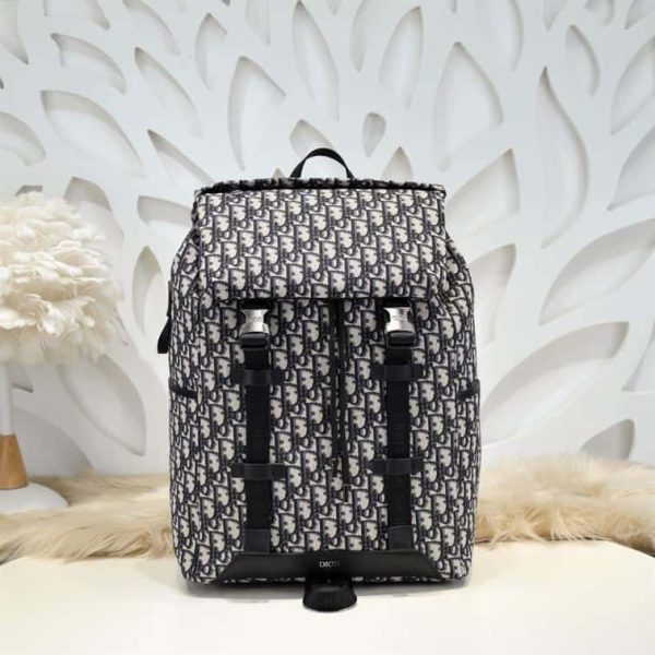 DIOR EXPLORER BACKPACK BEIGE AND BLACK OBLIQUE JACQUARD – DR006 - Image 2