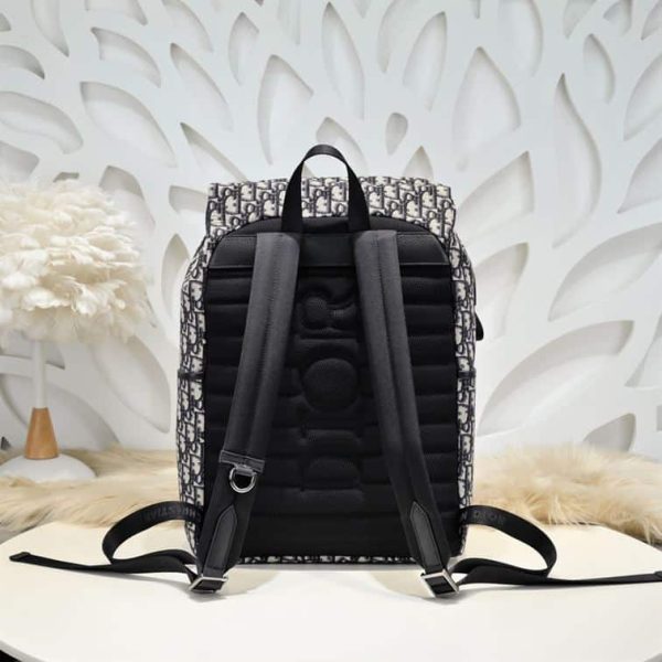 DIOR EXPLORER BACKPACK BEIGE AND BLACK OBLIQUE JACQUARD – DR006 - Image 3