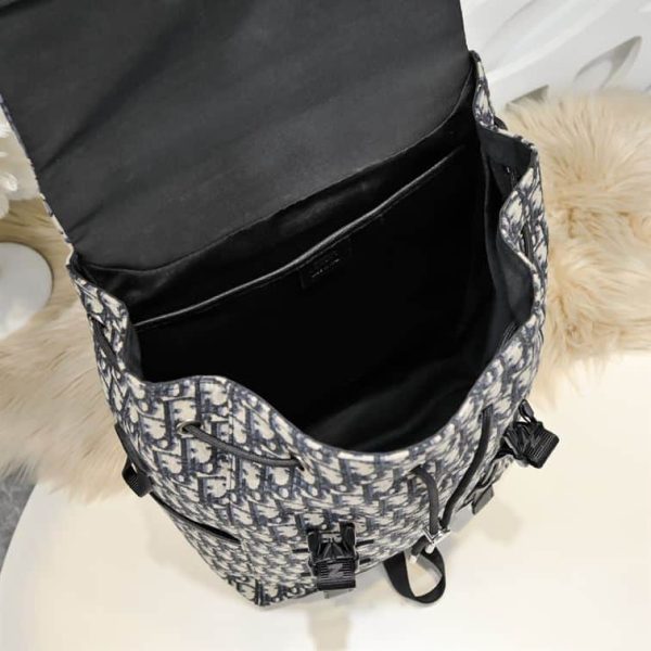 DIOR EXPLORER BACKPACK BEIGE AND BLACK OBLIQUE JACQUARD – DR006 - Image 5