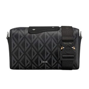 DIOR LINGOT 22 BAG BLACK CD DIAMOND CANVAS – DR014