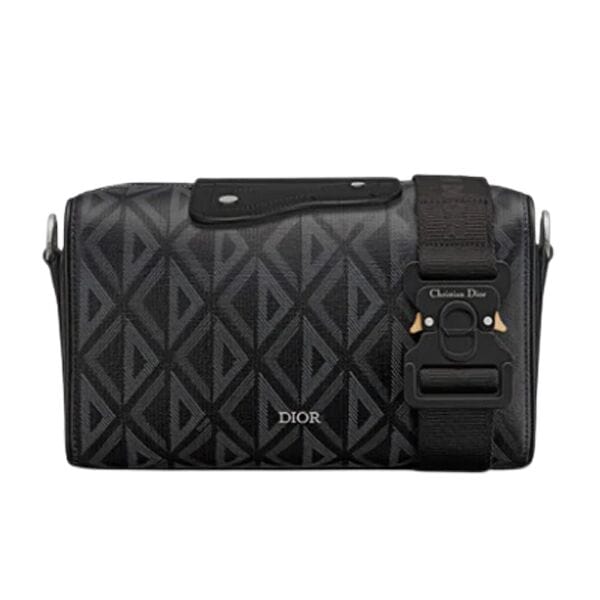 DIOR LINGOT 22 BAG BLACK CD DIAMOND CANVAS – DR014
