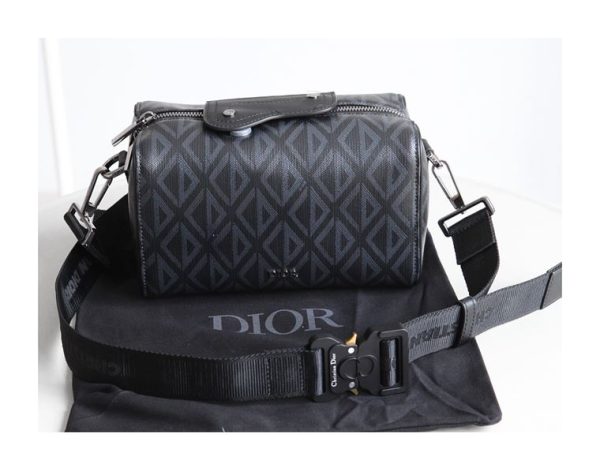 DIOR LINGOT 22 BAG BLACK CD DIAMOND CANVAS – DR014 - Image 2