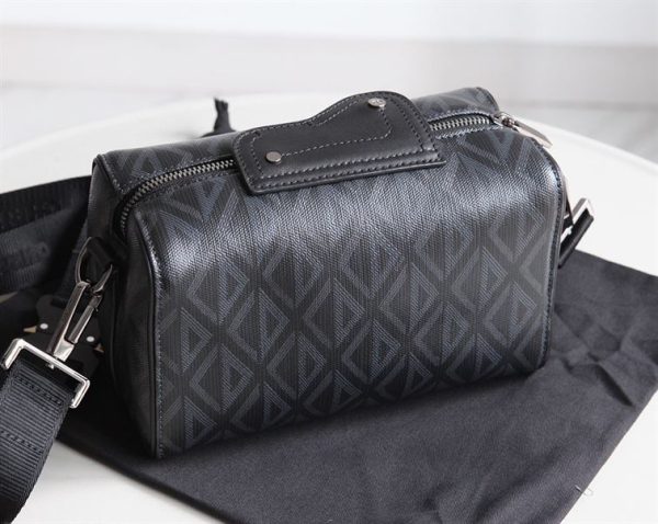 DIOR LINGOT 22 BAG BLACK CD DIAMOND CANVAS – DR014 - Image 4