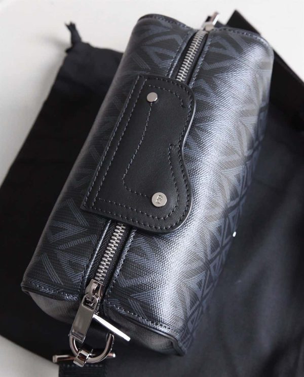 DIOR LINGOT 22 BAG BLACK CD DIAMOND CANVAS – DR014 - Image 5