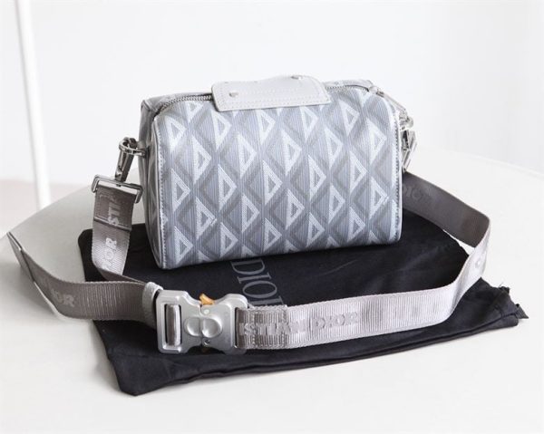 DIOR LINGOT 22 BAG GRAY CD DIAMOND CANVAS – DR013 - Image 2