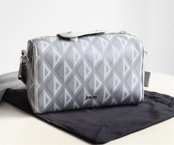DIOR LINGOT 22 BAG GRAY CD DIAMOND CANVAS – DR013 - Image 3