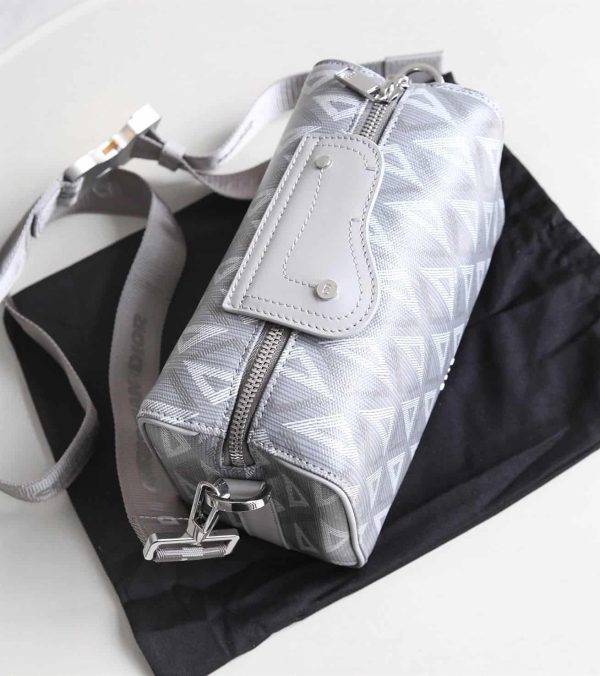 DIOR LINGOT 22 BAG GRAY CD DIAMOND CANVAS – DR013 - Image 4