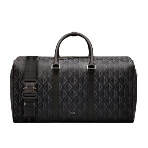 DIOR LINGOT 50 BAG BLACK CD DIAMOND CANVAS – DR009