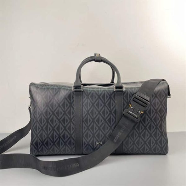 DIOR LINGOT 50 BAG BLACK CD DIAMOND CANVAS – DR009 - Image 2