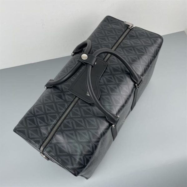 DIOR LINGOT 50 BAG BLACK CD DIAMOND CANVAS – DR009 - Image 3