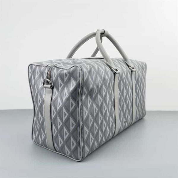 DIOR LINGOT 50 BAG GRAY CD DIAMOND CANVAS BAG – DR010 - Image 4