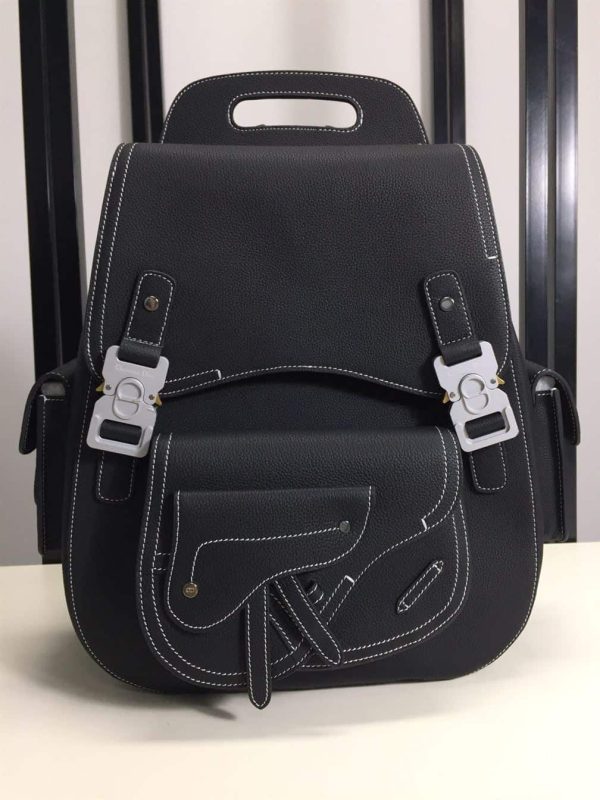DIOR MAXI GALLOP BACKPACK BLACK GRAINED CALFSKIN – DR003 - Image 2
