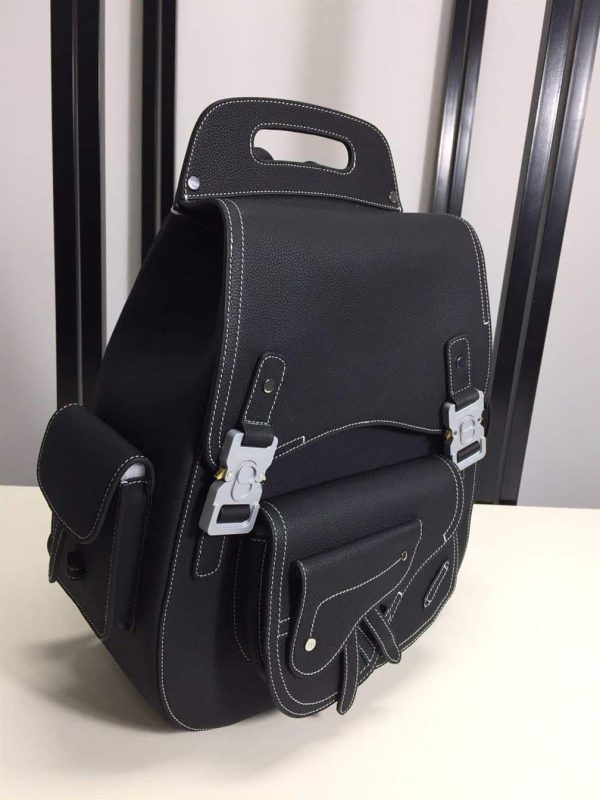 DIOR MAXI GALLOP BACKPACK BLACK GRAINED CALFSKIN – DR003 - Image 3