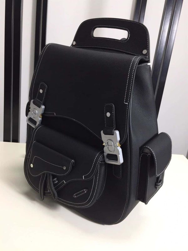 DIOR MAXI GALLOP BACKPACK BLACK GRAINED CALFSKIN – DR003 - Image 4