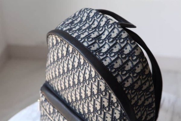 DIOR RIDER BACKPACK BEIGE AND BLACK DIOR OBLIQUE JACQUARD – DR005 - Image 5