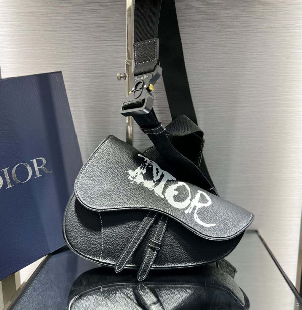 DIOR X PETER DOIG SADDLE BAG BLACK – DR030 - Image 2