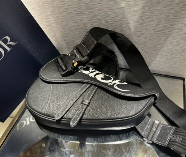 DIOR X PETER DOIG SADDLE BAG BLACK – DR030 - Image 3