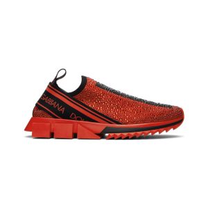 DOLCE & GABBANA SORRENTO TERMOSTRASS SNEAKERS IN RED – DG001