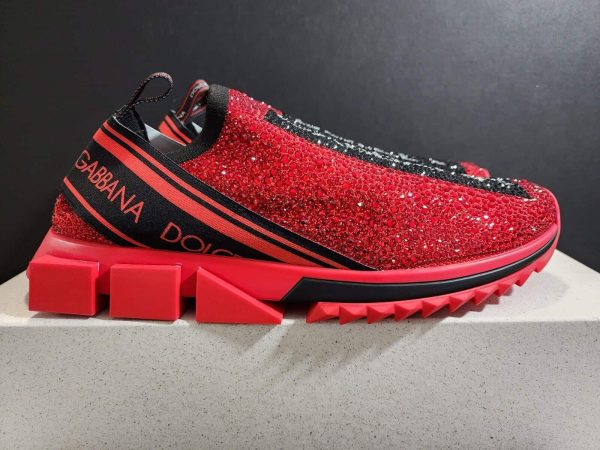 DOLCE & GABBANA SORRENTO TERMOSTRASS SNEAKERS IN RED – DG001 - Image 2