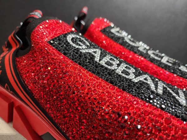 DOLCE & GABBANA SORRENTO TERMOSTRASS SNEAKERS IN RED – DG001 - Image 3
