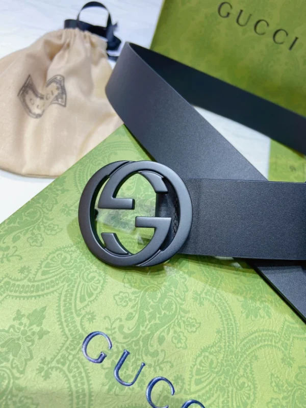 GC LEATHER BELT WITH INTERLOCKING G BUCKLE – B0153 - Image 3