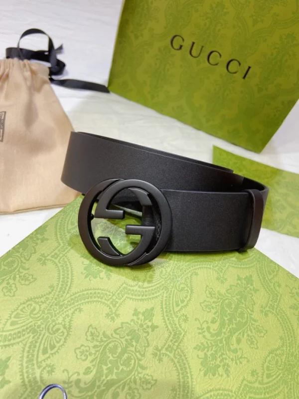 GC LEATHER BELT WITH INTERLOCKING G BUCKLE – B0153 - Image 4