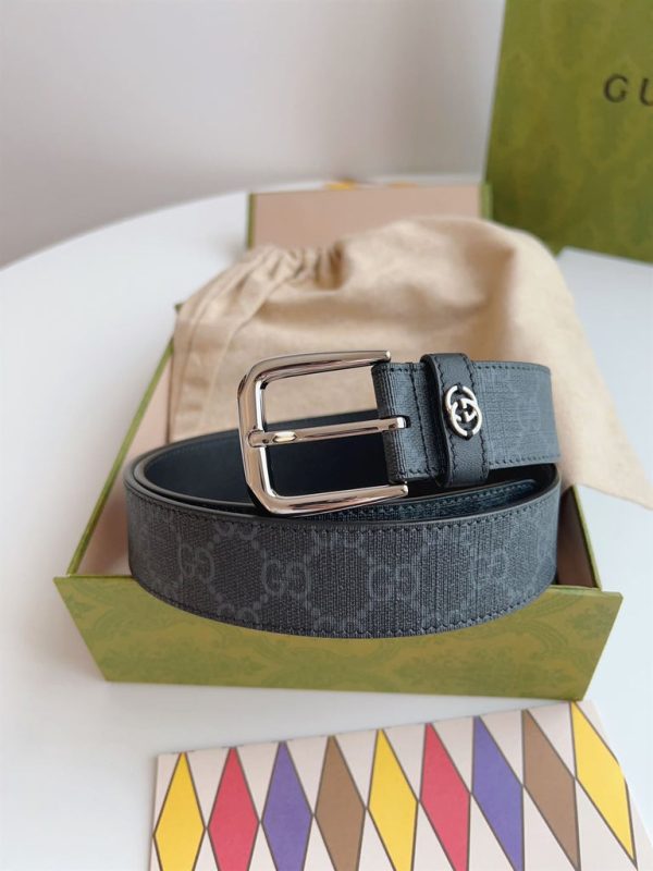 GG BELT WITH INTERLOCKING G DETAIL BLACK SUPREME – B0183 - Image 2