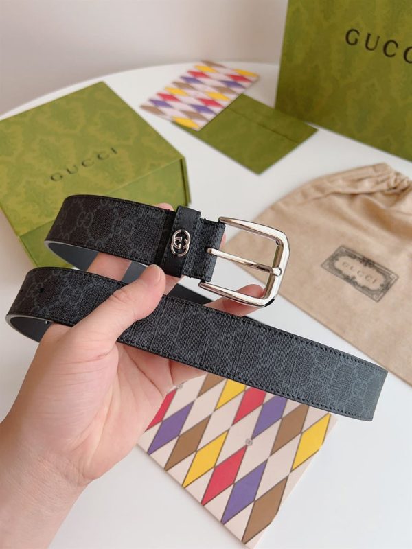 GG BELT WITH INTERLOCKING G DETAIL BLACK SUPREME – B0183 - Image 3