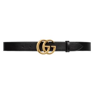 GG MARMONT LEATHER BELT WITH SHINY BUCKLE – B0169
