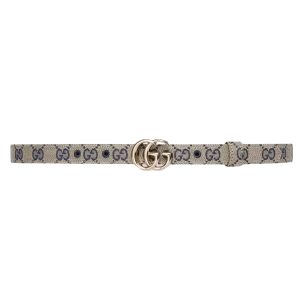 GG MARMONT THIN BELT BEIGE AND BLUE ORIGINAL GG CANVAS – B0181