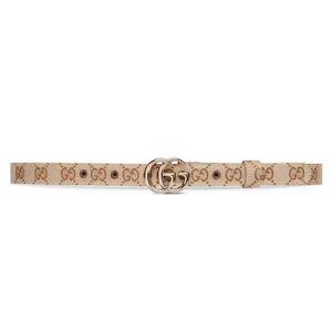 GG MARMONT THIN BELT BEIGE AND EBONY ORIGINAL GG CANVAS – B0180