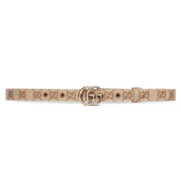 GG MARMONT THIN BELT BEIGE AND EBONY ORIGINAL GG CANVAS – B0180