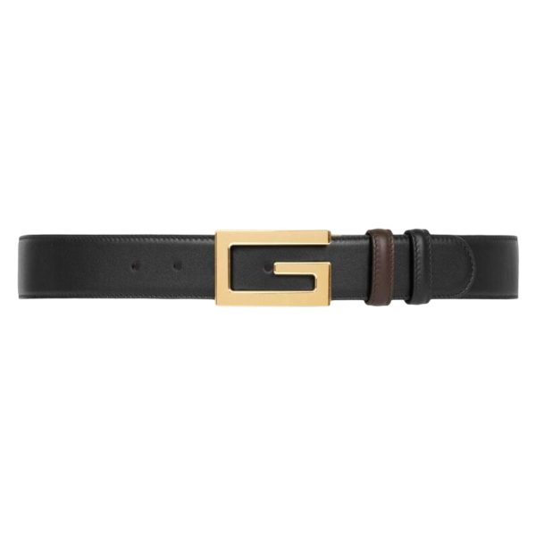 GG REVERSIBLE BELT WITH SQUARE G BUCKLE – B0184