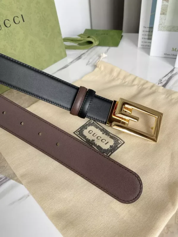 GG REVERSIBLE BELT WITH SQUARE G BUCKLE – B0184 - Image 3