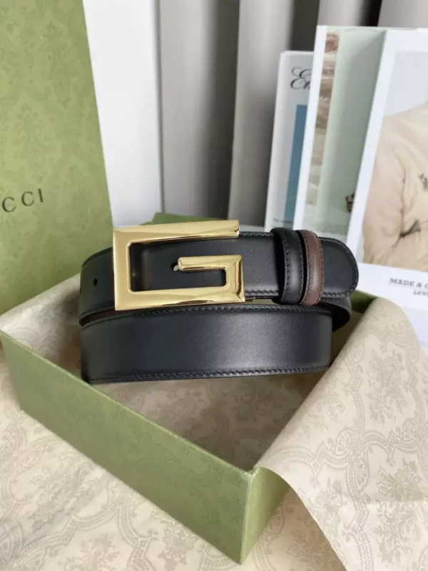 GG REVERSIBLE BELT WITH SQUARE G BUCKLE – B0184 - Image 8