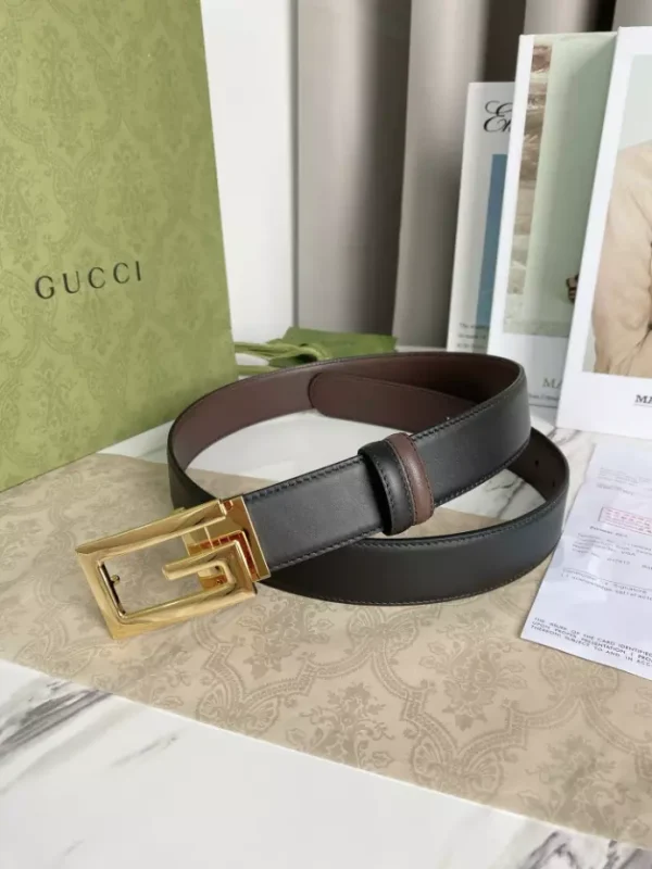 GG REVERSIBLE BELT WITH SQUARE G BUCKLE – B0184 - Image 9