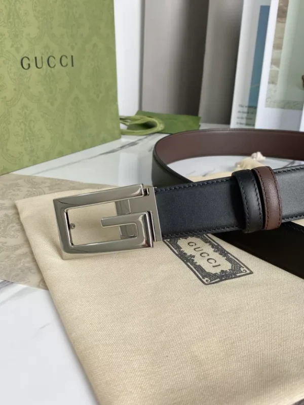 GG REVERSIBLE BELT WITH SQUARE G BUCKLE – B0185 - Image 3