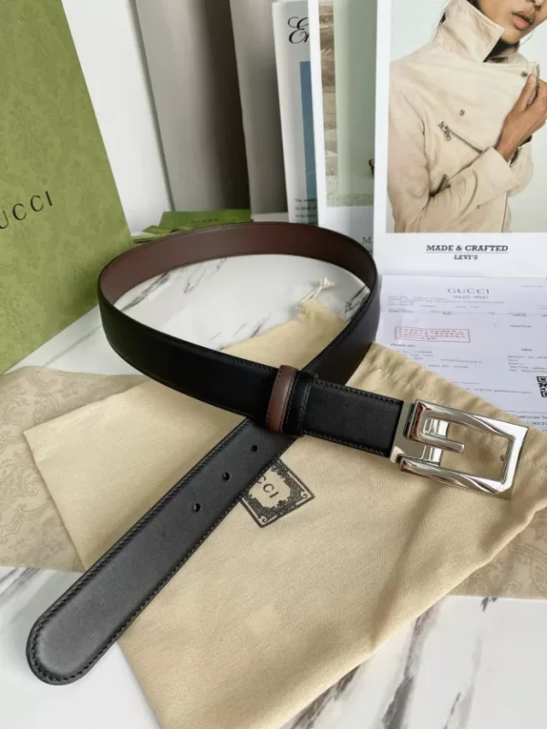 GG REVERSIBLE BELT WITH SQUARE G BUCKLE – B0185 - Image 5