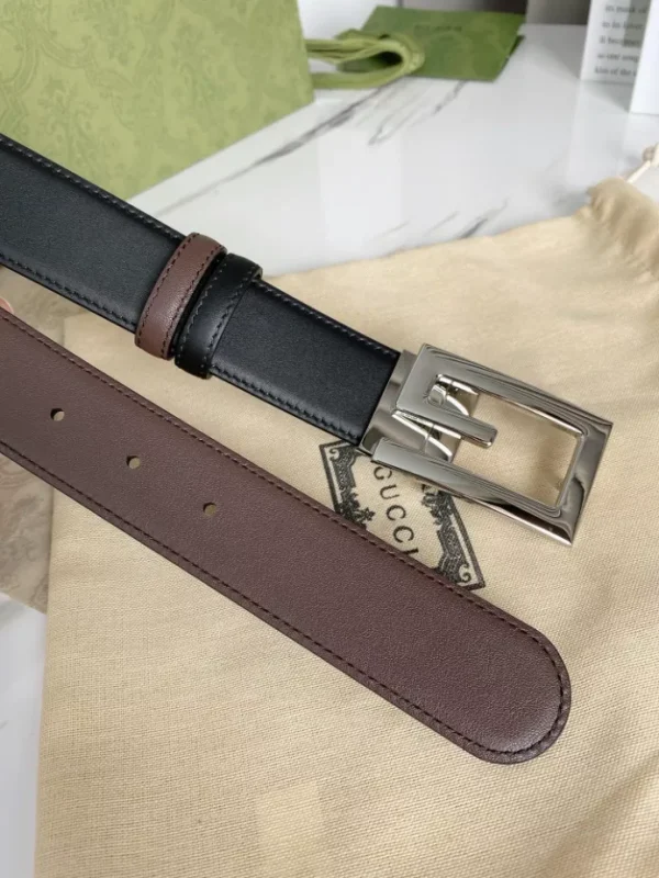 GG REVERSIBLE BELT WITH SQUARE G BUCKLE – B0185 - Image 7