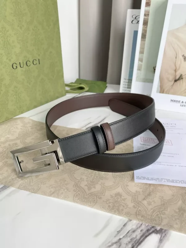 GG REVERSIBLE BELT WITH SQUARE G BUCKLE – B0185 - Image 8