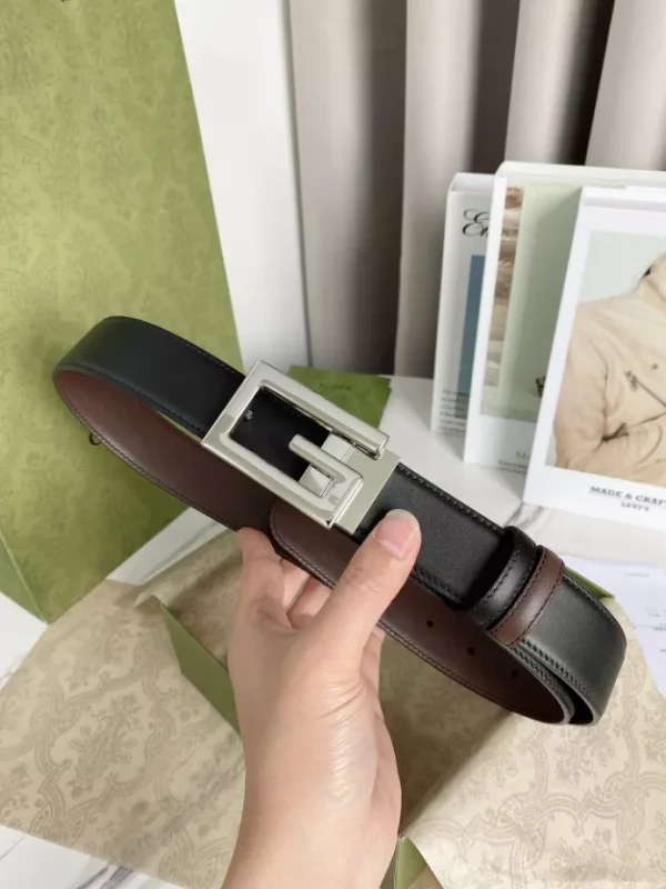 GG REVERSIBLE BELT WITH SQUARE G BUCKLE – B0185 - Image 9