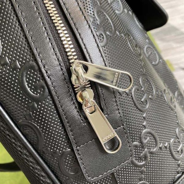 GUCCI LOGO EMBOSSED PERFORATED LEATHER BACKPACK – GC53 - Image 6